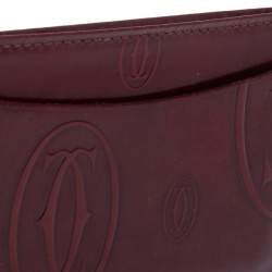 Pre Owned Cartier Red Glazed Leather Happy Birthday Single Card Holder