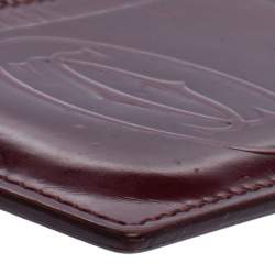 Pre Owned Cartier Red Glazed Leather Happy Birthday Single Card Holder