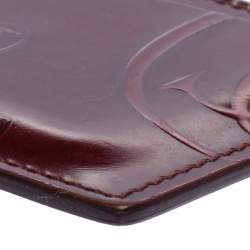 Pre Owned Cartier Red Glazed Leather Happy Birthday Single Card Holder