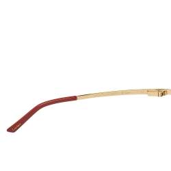 Pre Owned Cartier Gold Tone/ Gold Mirrored Santos-Dumont Aviator Sunglasses