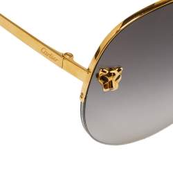 مملوكة مسبقًا نظارة شمسية كارتييه بانتر دو كارتييه افياتور غرادينت أسود و ذهبي 