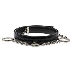 Pre Owned Cartier Black Leather Chain Belt 95CM