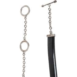 Pre Owned Cartier Black Leather Chain Belt 95CM