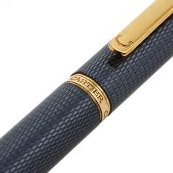 Pre Owned Cartier Grey Guilloche Stylo Bille Nouveau Ballpoint Pen