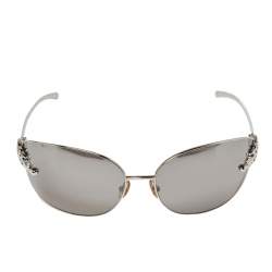 Pre Owned Cartier Silver Tone/Grey Gradient Limited Edition Panthere de Aviator Sunglasses