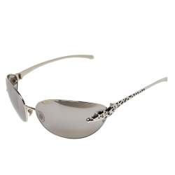 Pre Owned Cartier Silver Tone/Grey Gradient Limited Edition Panthere de Aviator Sunglasses