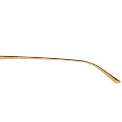 Pre Owned Cartier Brushed Platinum Tone/ Grey Gradient Panthère de Cartier Cat Eye Sunglasses 