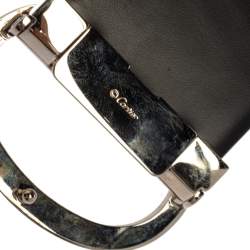 Pre Owned Cartier Black Patent Leather Oval Buckle Waist Belt 90CM
