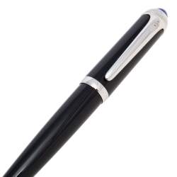 Pre Owned Cartier R De Cartier Black Resin Palladium Finish Ballpoint Pen