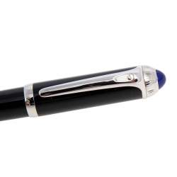 Pre Owned Cartier R De Cartier Black Resin Palladium Finish Ballpoint Pen