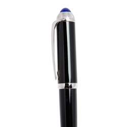 Pre Owned Cartier R De Cartier Black Resin Palladium Finish Ballpoint Pen