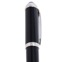 Pre Owned Cartier R De Cartier Black Resin Palladium Finish Ballpoint Pen