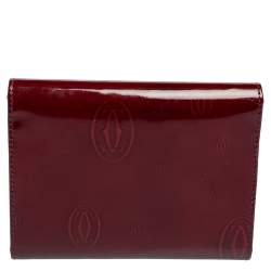 Pre Owned Cartier Burgundy Patent Leather Happy Birthday Passport Holder
