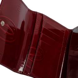 Pre Owned Cartier Burgundy Patent Leather Happy Birthday Passport Holder