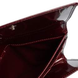 Pre Owned Cartier Burgundy Patent Leather Happy Birthday Passport Holder