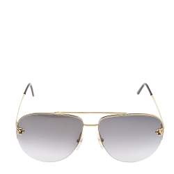 Pre Owned Cartier Grey Panthere De Gradient Aviator Sunglasses