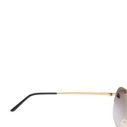 Pre Owned Cartier Grey Panthere De Gradient Aviator Sunglasses