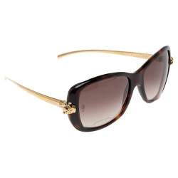 Pre Owned Cartier Brown/Gold Tone Panthere De Cartier Gradient Sunglasses