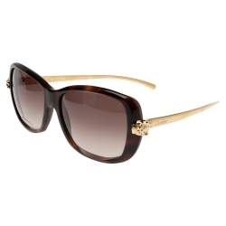 Pre Owned Cartier Brown/Gold Tone Panthere De Cartier Gradient Sunglasses