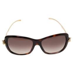 Pre Owned Cartier Brown/Gold Tone Panthere De Cartier Gradient Sunglasses