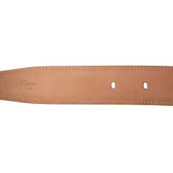 Pre Owned Cartier Tan Leather Buckle Belt
