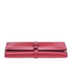 مملوكة مسبقًا Cartier Fuchsia Leather Jewelry Roll Holder Travel Case