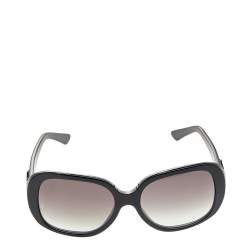 مملوكة مسبقًا Cartier Black/Grey Gradient C Decor Jackie O Square Sunglasses