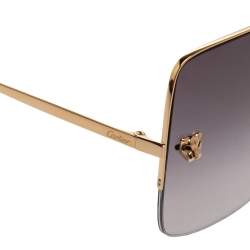 Pre Owned نظارة شمسية كارتييه CT0121S سوداء متدرجة بنمط كبير