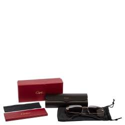 Pre Owned نظارة شمسية كارتييه CT0121S سوداء متدرجة بنمط كبير