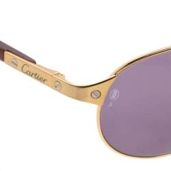 مملوكة مسبقًا نظارة شمسية كارتييه سانتوس دومون أفياتور ذهبي اللون / بني