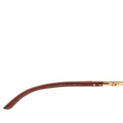 مملوكة مسبقًا نظارة شمسية كارتييه سانتوس دومون أفياتور ذهبي اللون / بني