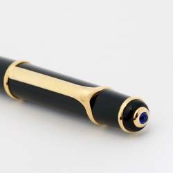 Pre Owned Cartier Diabolo Black Resin Gold Plated Ballpoint Pen