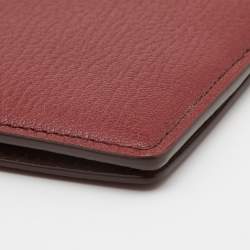 Pre Owned Cartier Maroon Leather Passport Holder