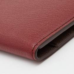 Pre Owned Cartier Maroon Leather Passport Holder