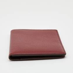 Pre Owned Cartier Maroon Leather Passport Holder