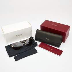 مملوكة مسبقًا Cartier Gold Tone/Brown Gradient Panthère de Cartier Rimless Sunglasses