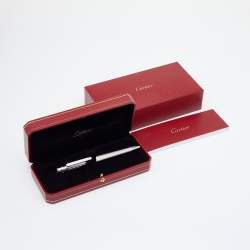 Pre Owned Cartier Palladium Finish Santos De Cartier Ballpoint Pen