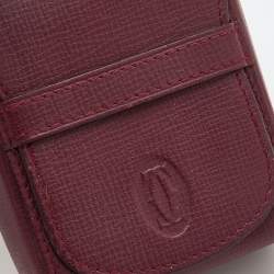 Pre Owned Cartier Burgundy Leather Must de Cartier Business Card Holder