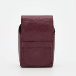 Pre Owned Cartier Burgundy Leather Must de Cartier Business Card Holder
