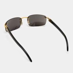 Pre Owned نظارة شمسية كارتييه سي ديكور135B بني/ذهبي بلا إطار