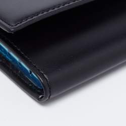 Pre Owned Cartier Black Leather 6 Key Ring C Decor Wallet