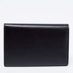 Pre Owned Cartier Black Leather 6 Key Ring C Decor Wallet