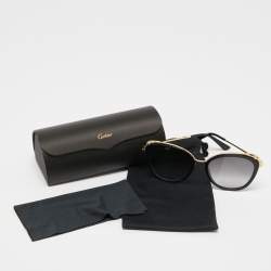 Pre Owned Cartier Black CT0150s Panthere de Cartier Cat Eye Sunglasses