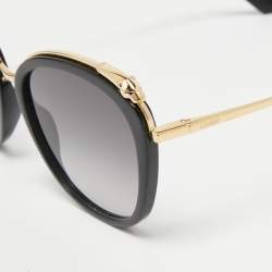 Pre Owned Cartier Black CT0150s Panthere de Cartier Cat Eye Sunglasses