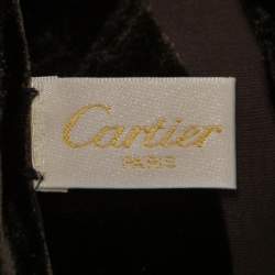 Pre Owned Cartier Brown Devore Panthere Silk Blend Stole 