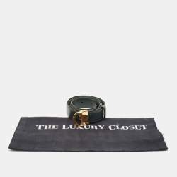 Pre Owned Cartier Green Leather Waist Belt 70CM