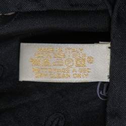 Pre Owned Cartier Black Chain Print Silk Scarf