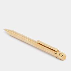 Pre Owned Cartier Santos De Cartier Gold Plated Ballpoint Pen
