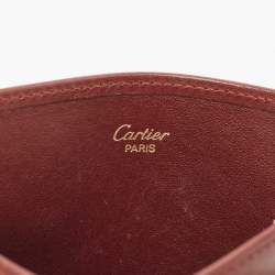 Pre Owned Cartier Burgundy Leather Cigarette Case