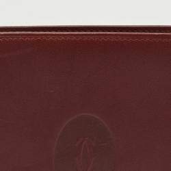Pre Owned Cartier Burgundy Leather Cigarette Case